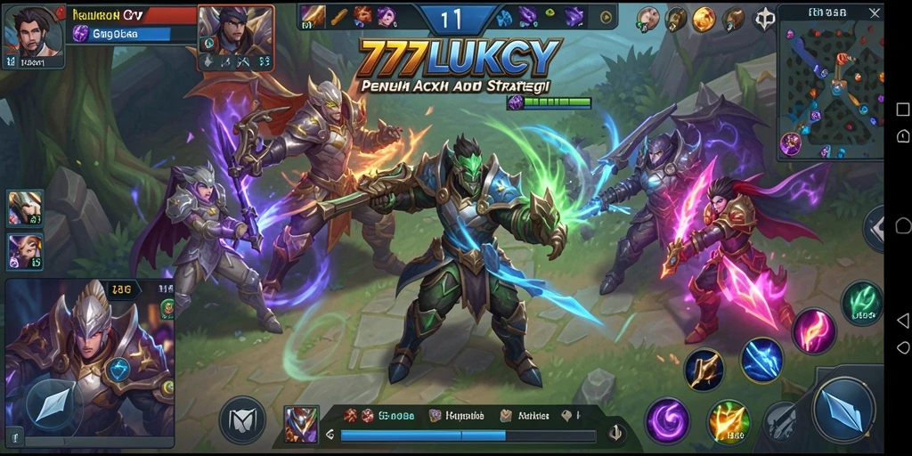 Screenshot dari gameplay MOBA yang mendebarkan dalam 777LUKCY.