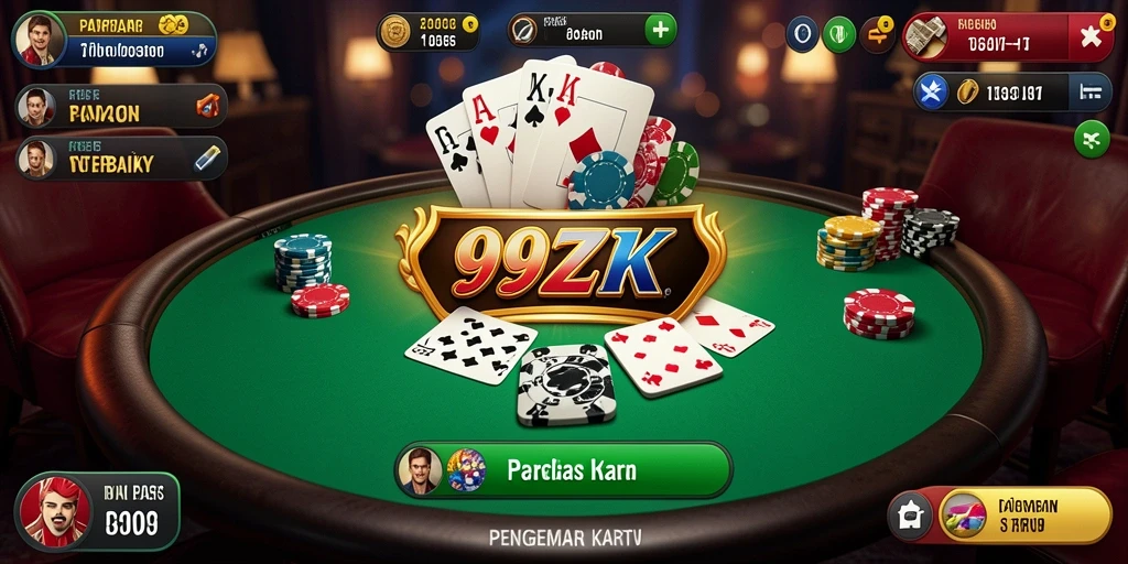 Gameplay seru di 99ZK saat bermain Poker online.