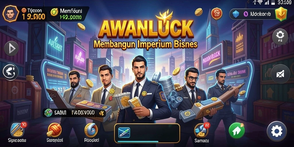 Tampilan gameplay AWANLUCK yang menarik dalam membangun bisnis.