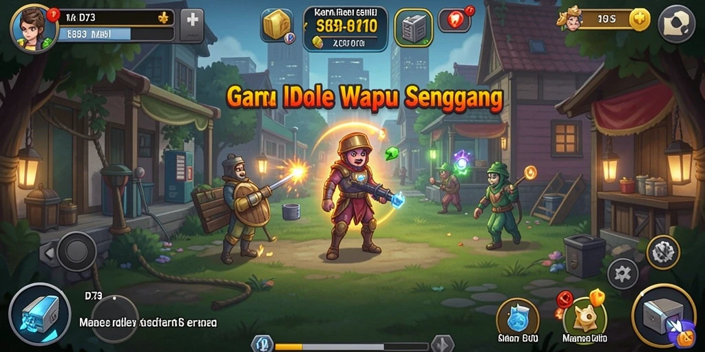 Tampilan gameplay D73 dengan sumber daya yang terus bertambah.