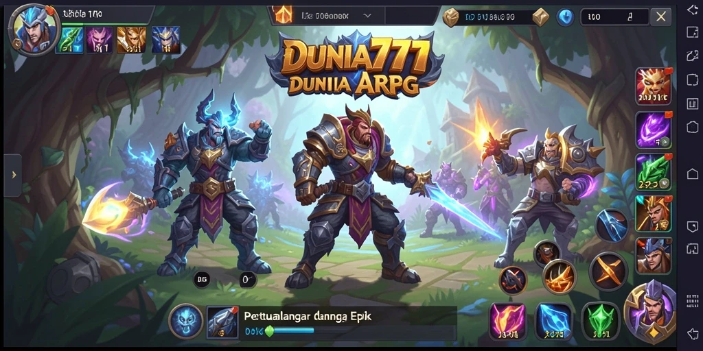 Screenshot gameplay DUNIA777 menampilkan aksi pertempuran yang seru.
