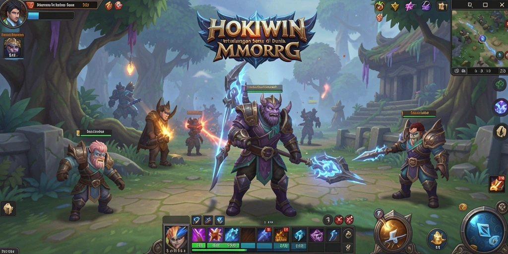 Tangkapan layar gameplay HOKIWIN dengan aksi seru di dunia MMORPG.