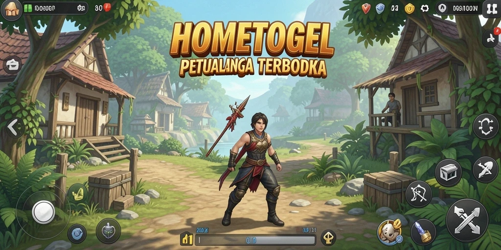 Tampilan gameplay HOMETOGEL yang memukau di dunia terbuka.