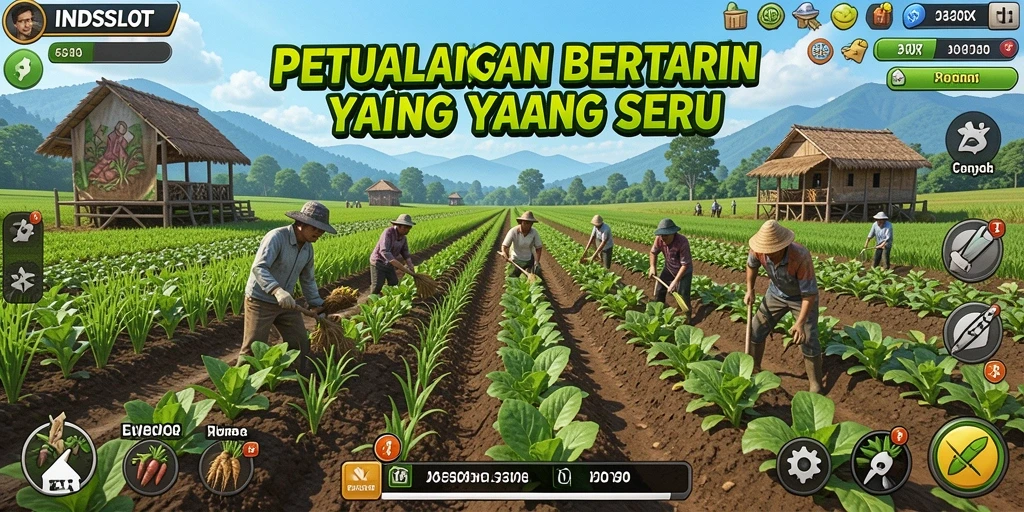 Tampilan gameplay menarik dari INDSLOT dengan aktivitas bertani.
