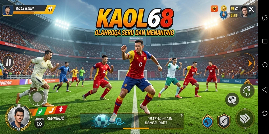 Tangkapan layar utama KAOL68 yang menampilkan aksi permainan olahraga.