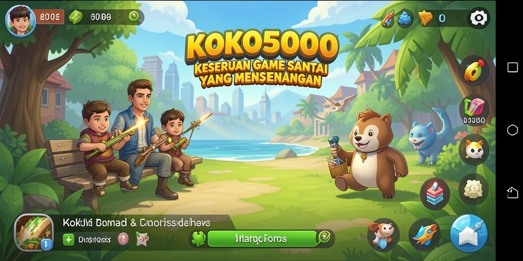 Tampilan gameplay KOKO5000 yang ceria dan menarik