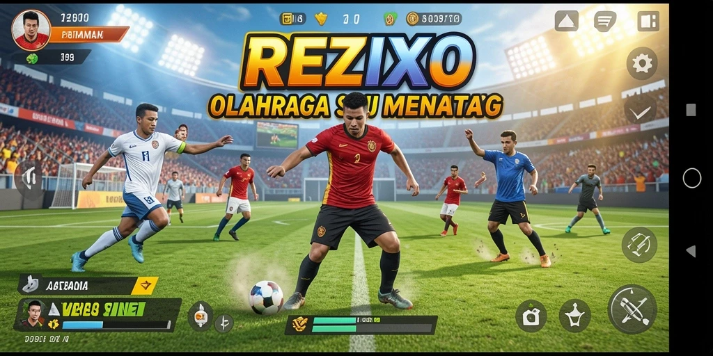 Screenshot gameplay REZIXO menampilkan pertandingan seru olahraga.