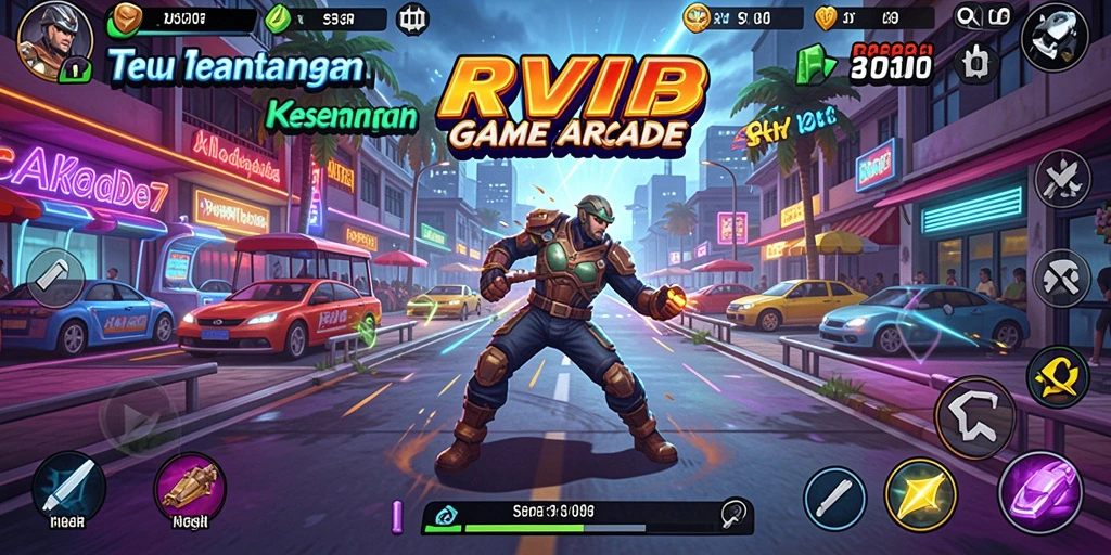 Screenshot utama menampilkan gameplay seru RVIP dengan karakter yang melawan musuh.