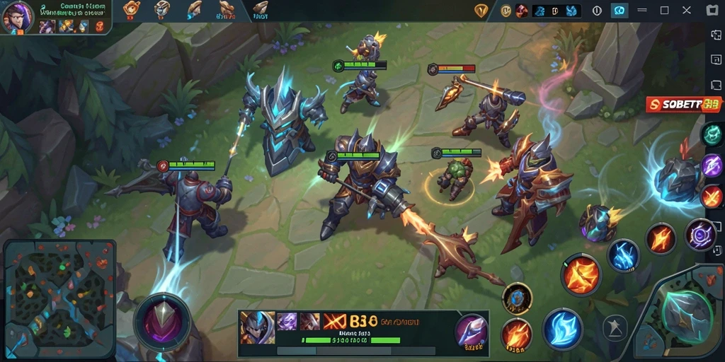 Tangkapan layar utama sobet88 menunjukkan aksi pertempuran yang intens dalam MOBA.