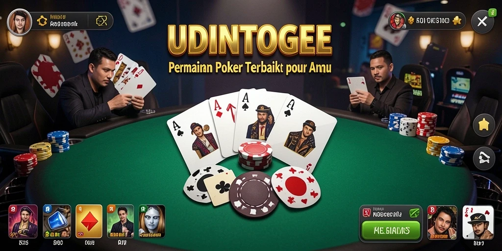 Tampilan gameplay poker yang seru dan menarik di UDINTOGEL.